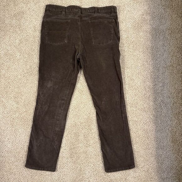 LL Bean Corduroy Pants Men’s Size 42x34 Brown Cotton Standard Fit Soft Warm - Picture 2 of 8